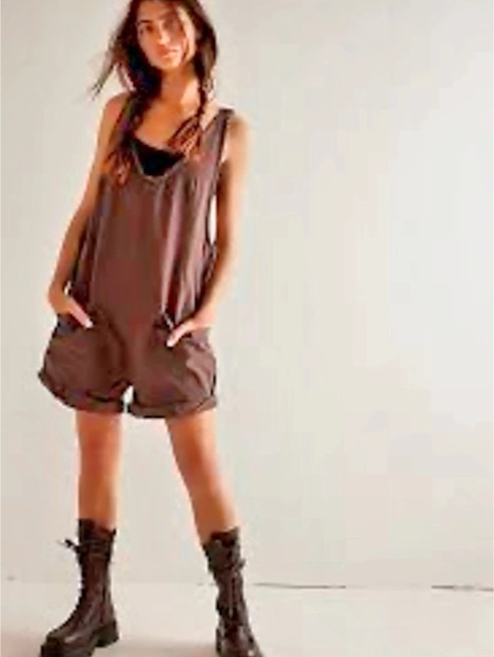 We The Free People Hot Shot Romper Brown Size M